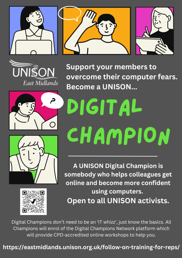 UNISON East Midlands Digital Champion Advert